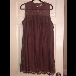 Dusty Pink Lace Dress With Keyhole Back Size XXL